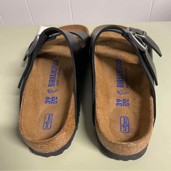 NWT Birkenstock Arizona Soft Footbed, Smooth Leather, Amalfi Black, size 8 - Picture 7 of 9